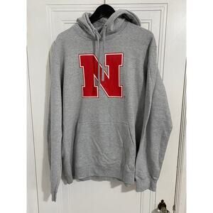 NWOT Nebraska Cornhuskers Gray Hoodie Sweatshirt Size L